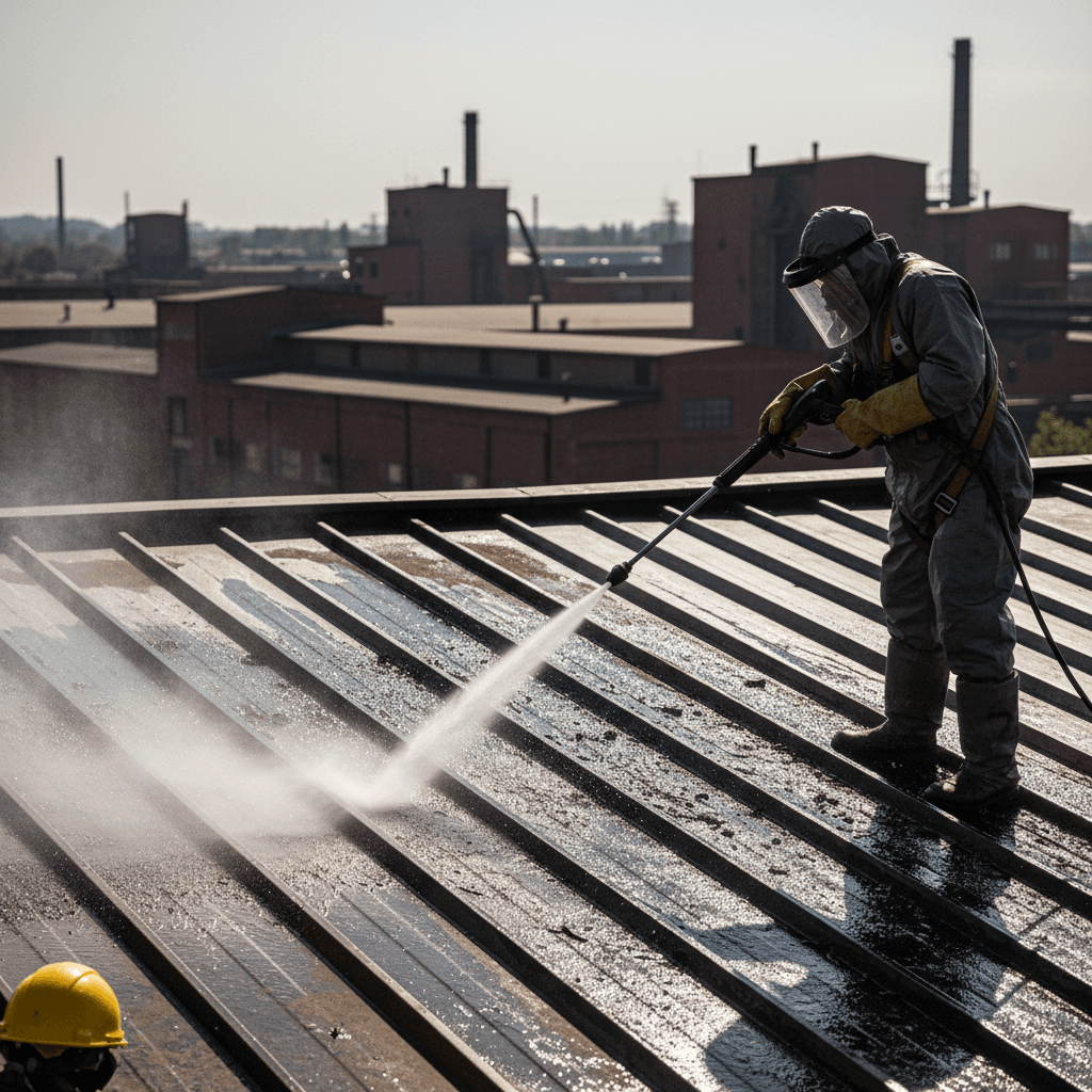 Décapage hydrofuge de toiture