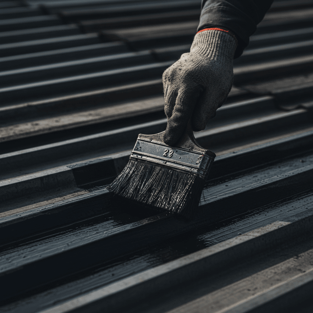 Application précise de résine hydrofuge sur acier